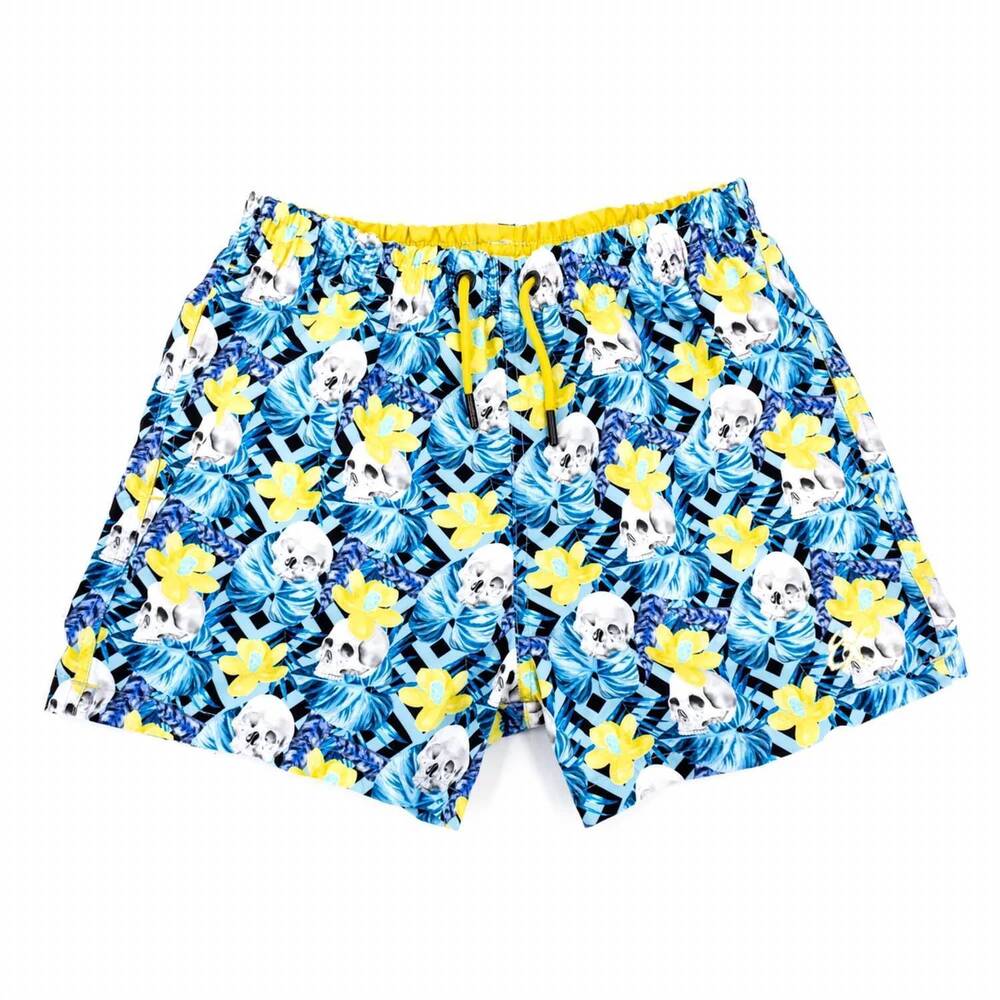 NEW EIGHT X men's tropic slumber print trunks in blue
